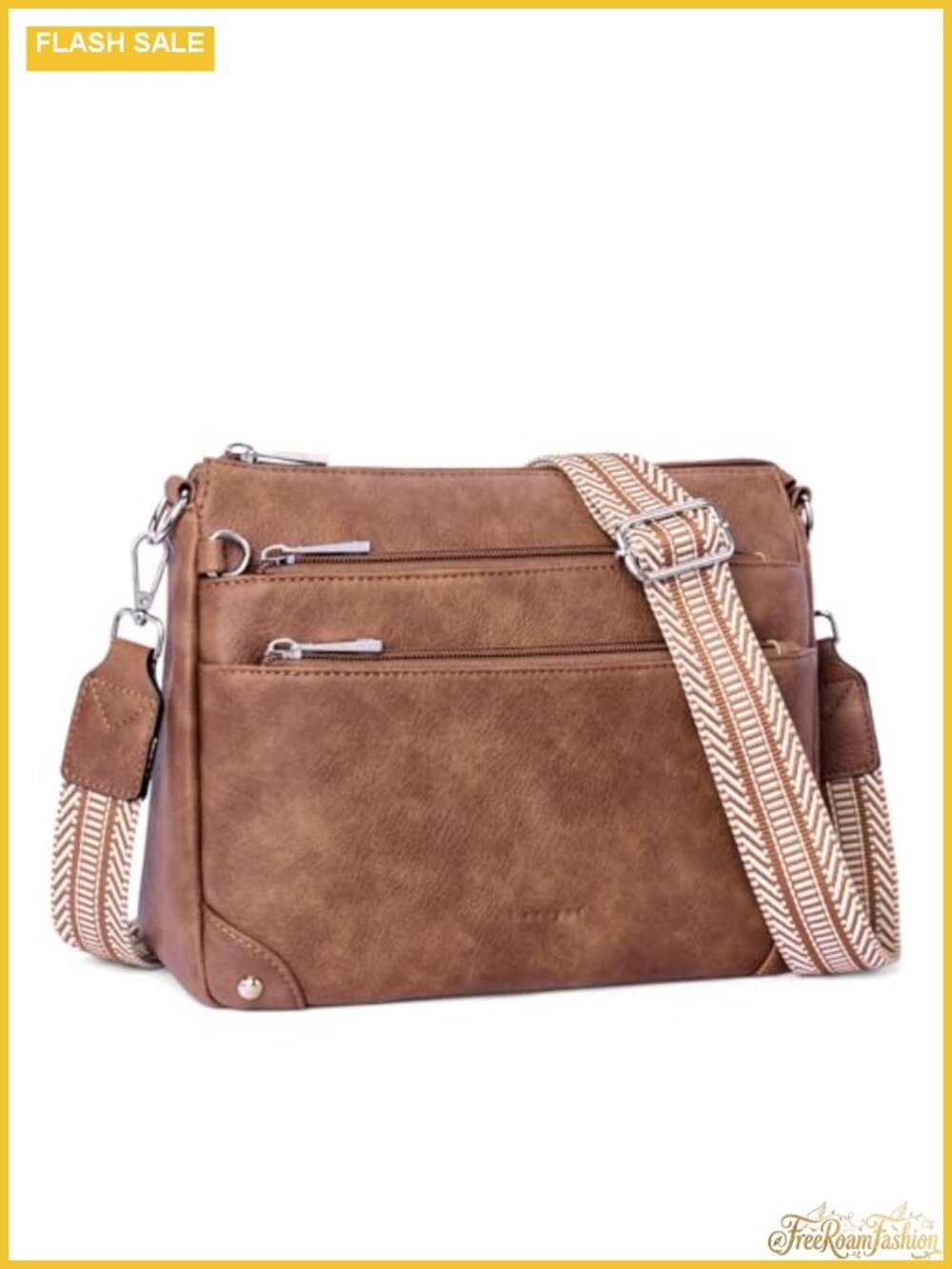 Vegan Leather RFID Crossbody Bag with Multiple Pockets